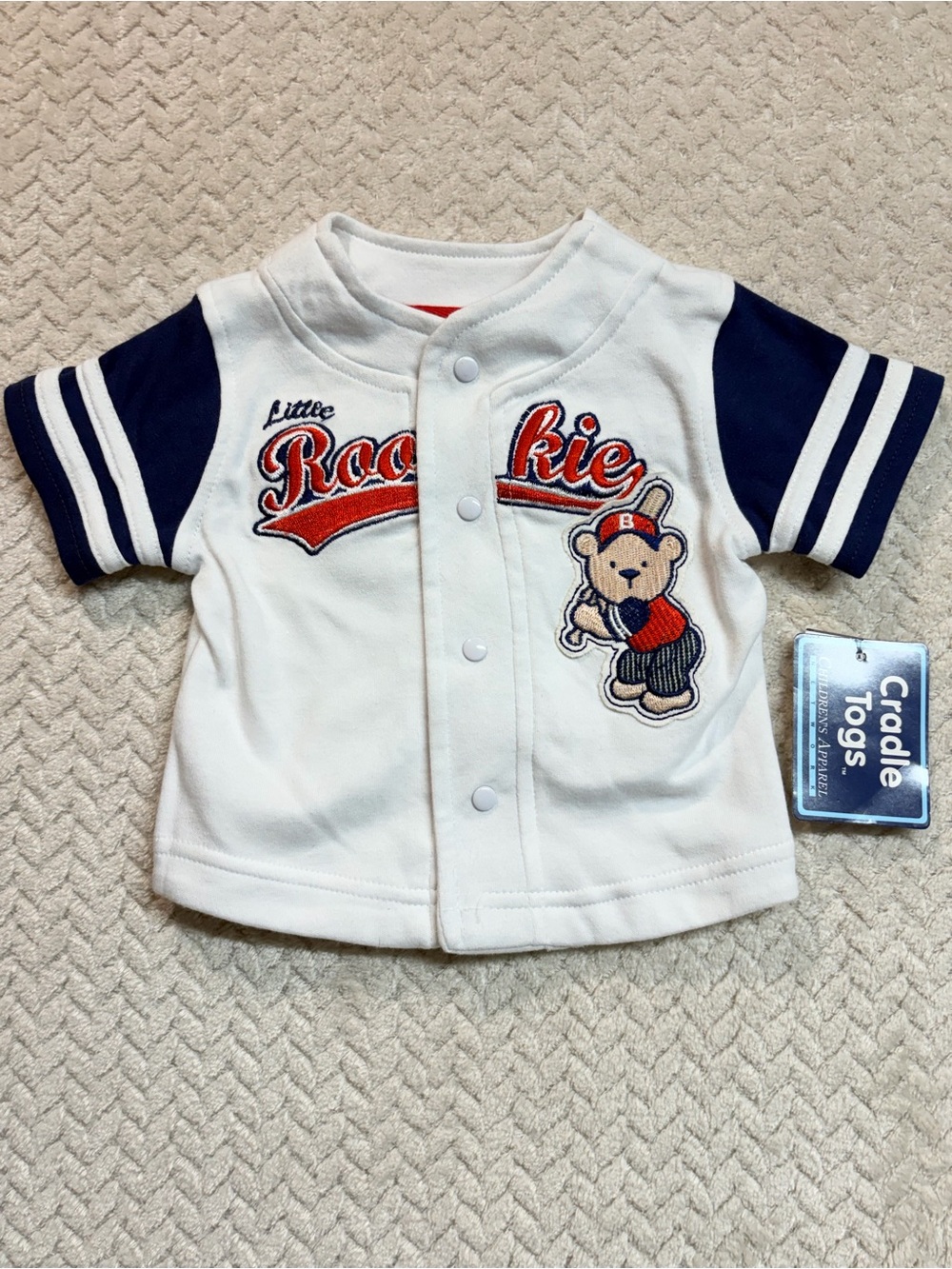 Vtg Cradle Togs Baseball Pants Shirt Set 3-6M Hickory Stripe Kidcore - Picture 2 of 9